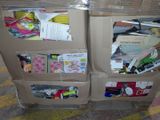 two boxes with various items in them sitting on the floor