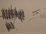 a picture of a drawing of a bunch of objects on a piece of paper