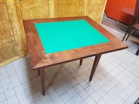 Table à jeux à plateau portefeuille en placage de noyer et m… (photo 3)