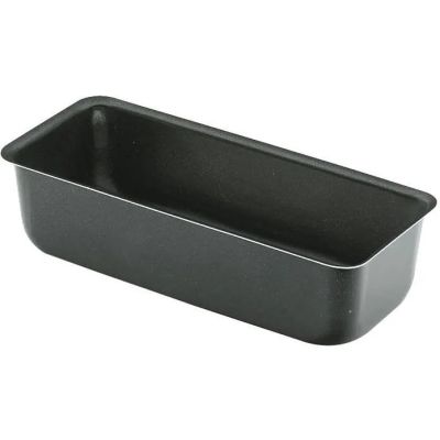 une image représentant un moule à pain rectangulaire noir sur fond blanc