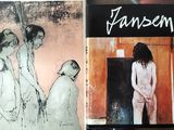 two books on a table with a picture of a man and a woman