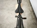 a bicycle that is parked in a garage