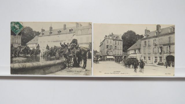 Guéret : Lot de 2cpa : Arrivée d’un Régiment. Garde à vô ! (ND 10...