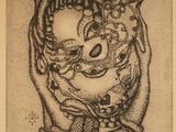 une image représentant un dessin en noir et blanc d'une personne tenant un chat