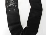 a black scarf with a skull and crossbone on it