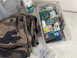 a bag and a backpack sitting on a table