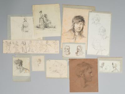 ÉCOLE FRANCAISE du XIXème Ensemble de dessins comprenant : - Photo 1