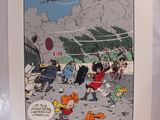 une photo d'un tableau représentant des personnages de dessins animés accroché au mur