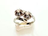 bague en argent sterling ornée de deux pierres superposées