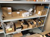 many boxes of electronics on the shelves in the room