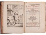 an old book with a picture of a man and a woman standing in front of a building