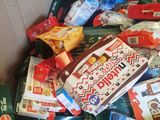 a box full of candy and candy bars in it