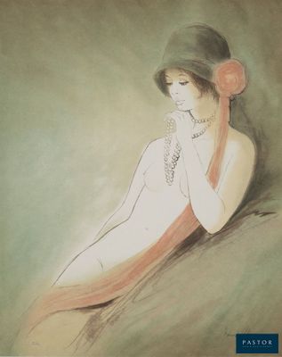 une image représentant un tableau où figure une femme portant un chapeau et une robe