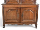 an image of a wooden cabinet with two doors on top of it