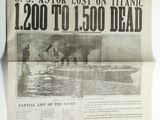 a newspaper on the wall next to a picture of a boat