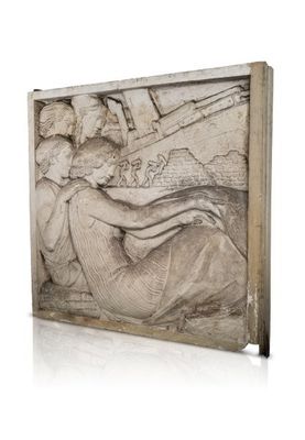 an image of a sculpture of a woman holding a cross in her hands