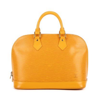 LOUIS VUITTON - SAC à main modèle "Alma" PM, en cuir épi jau…