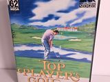 a close up of a video game with a man on a golf course