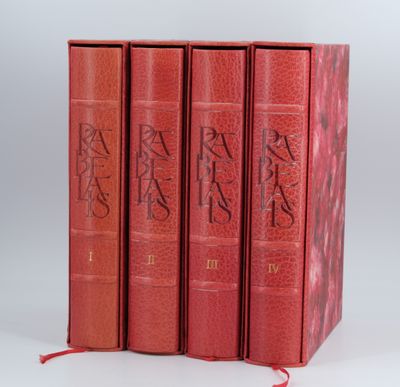 a set of three red books sitting on top of each other