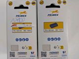 two boxes of primex adhesives on a white surface