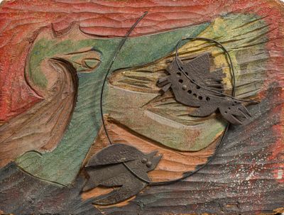 un oiseau perché sur un morceau de bois