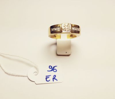 an image of a gold ring with diamonds and a price tag