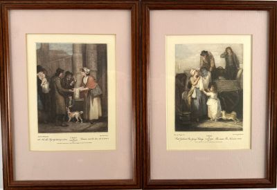 Deux charmantes gravures anglaises joliment encadrées, forma…