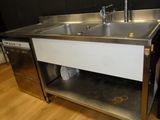 a stainless steel sink and a dishwasher in a kitchen