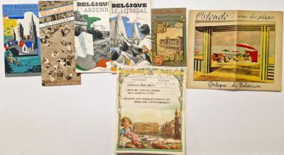 Lot de 6 guides touristiques de Belgique. Première moitié du…