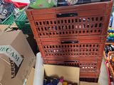 many boxes of toiletries and other items in the room