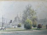 a picture of a picture of a painting of a city
