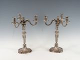pair of antique silver plated candelabs