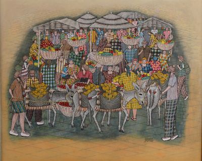 Emique INNOCENT (1940–1983) Vue de marché