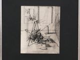 an image of a black and white drawing of a man in a chair