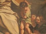 painting of a painting of a woman holding a child in her lap