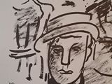 a drawing of a man with a gun in his hand