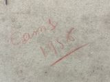 a red marker on the sidewalk that says connie 1915