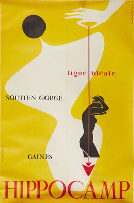 ANONYME "Hippocamp, soutiens-gorge et gaines" Affiche entoil…