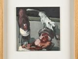 tableau représentant un homme allongé par terre à côté d'une femme