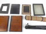 an image of a collection of old items including a book, a cigarette case, and other items