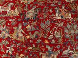 an image of a red carpet with a bunch of animals on it