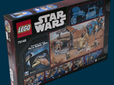 a box of lego star wars sets on a blue background