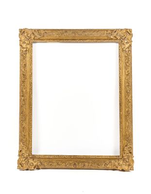 an old gold frame with a white background