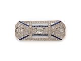 an art deco diamond and sapphire ring