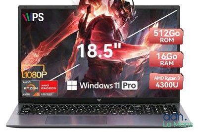 un ordinateur portable équipé de Windows 10, avec Windows 10 affiché à l'écran