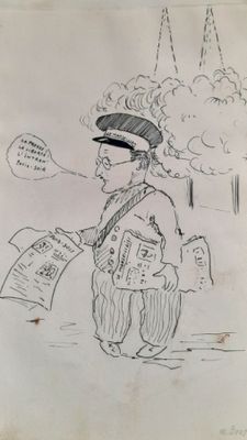 REILLE (XIXe-XXe) Carnet de dessins titré "Le Bureau P - Jui…