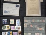 many different types of stamps on display in a case