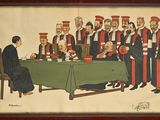 une image représentant un tableau où l'on voit un groupe d'hommes assis à une table