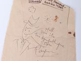a piece of paper with a drawing of a man on it