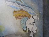 a painting of a man with a feather on his head
